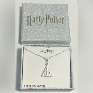 Harry Potter Sterling Silver Deathly Hallows Pendant Necklace 18in